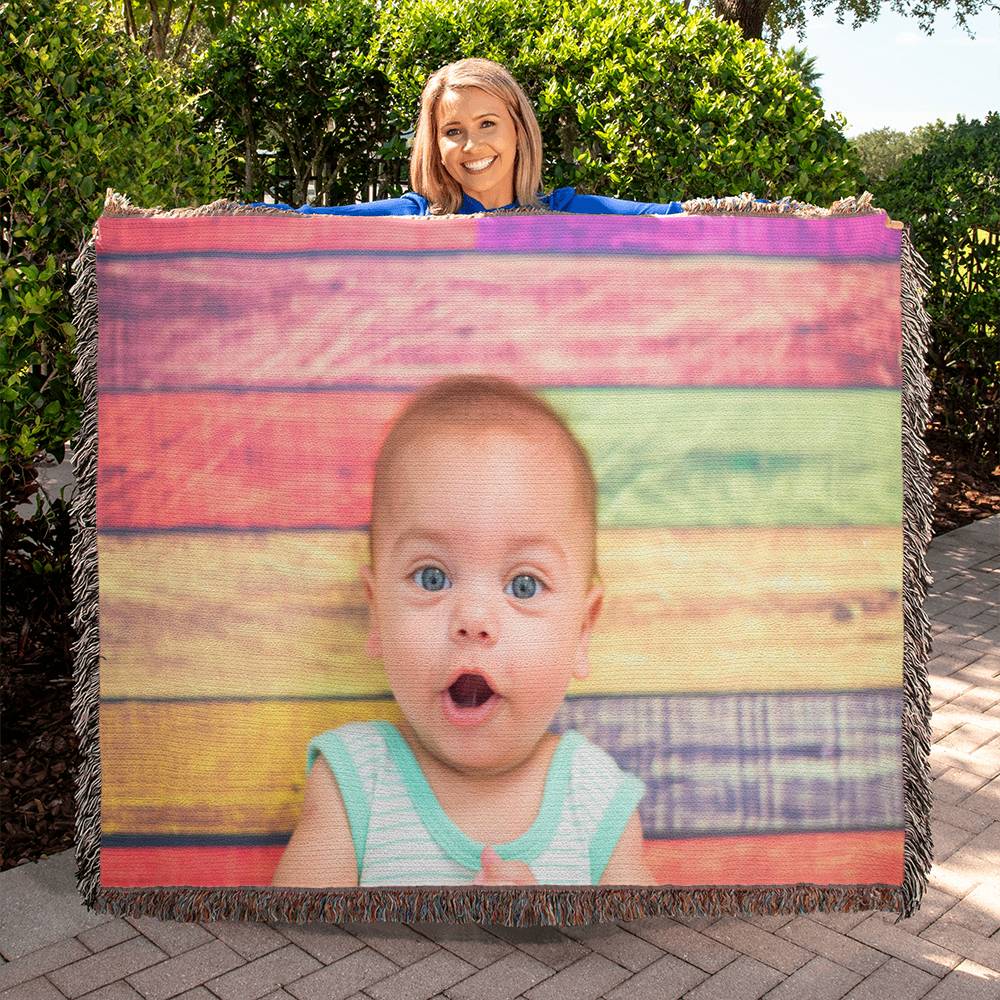 Personalized Upload Your Own Heirloom Photo Woven Blanket-Express Your Love Gifts