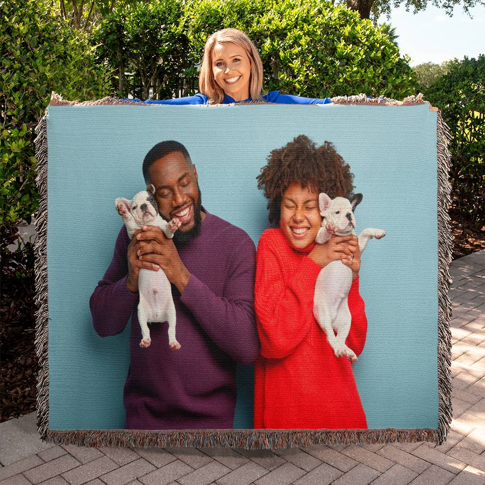 Personalized Upload Your Own Heirloom Photo Woven Blanket-Express Your Love Gifts