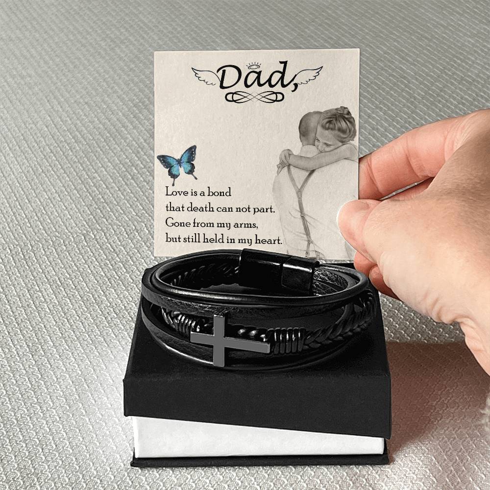 Love is Bond Men's Cross Bracelet - Vegan Leather with Stainless Steel-Express Your Love Gifts
