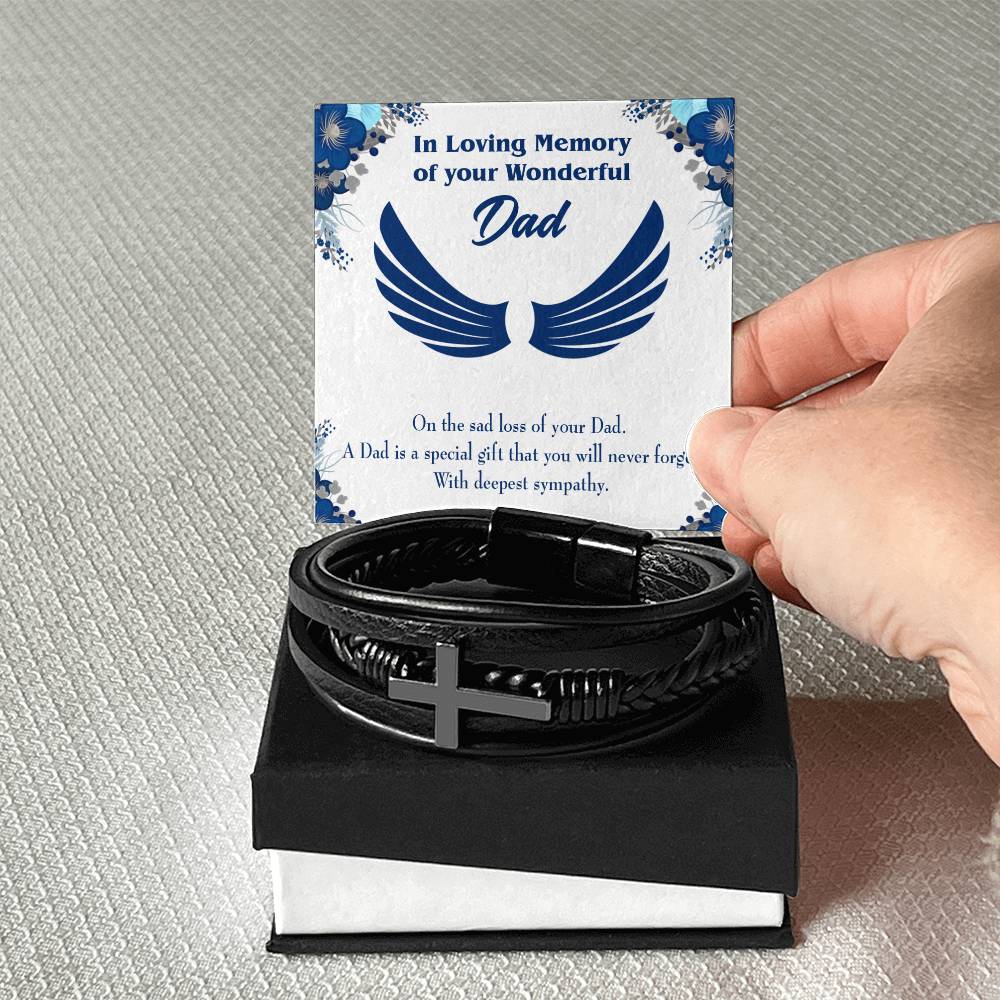 Dad is a Special Gift Men's Cross Bracelet - Vegan Leather with Stainless Steel-Express Your Love Gifts