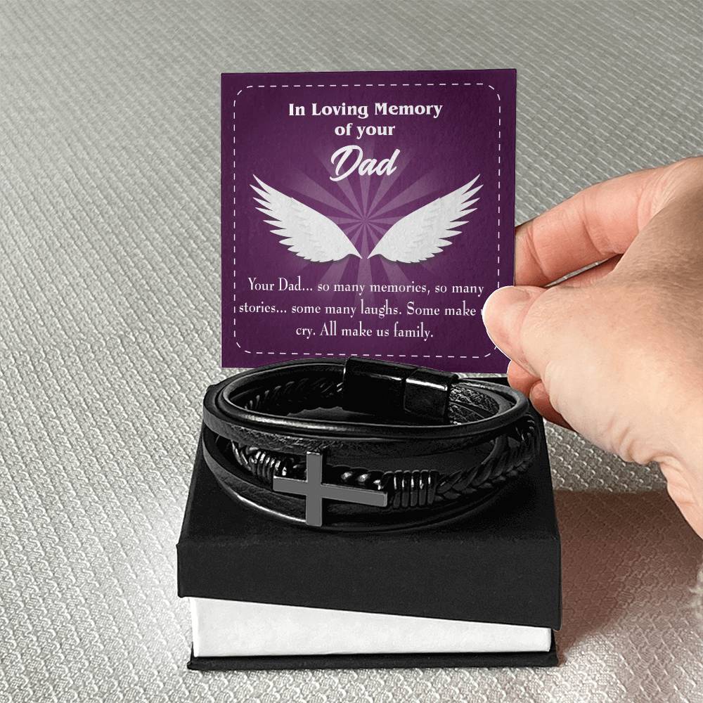 Your Dad Men's Cross Bracelet - Vegan Leather with Stainless Steel-Express Your Love Gifts