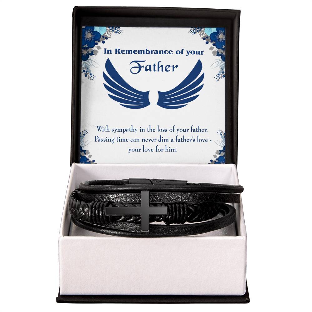 Your Love for Him Men's Cross Bracelet - Vegan Leather with Stainless Steel-Express Your Love Gifts