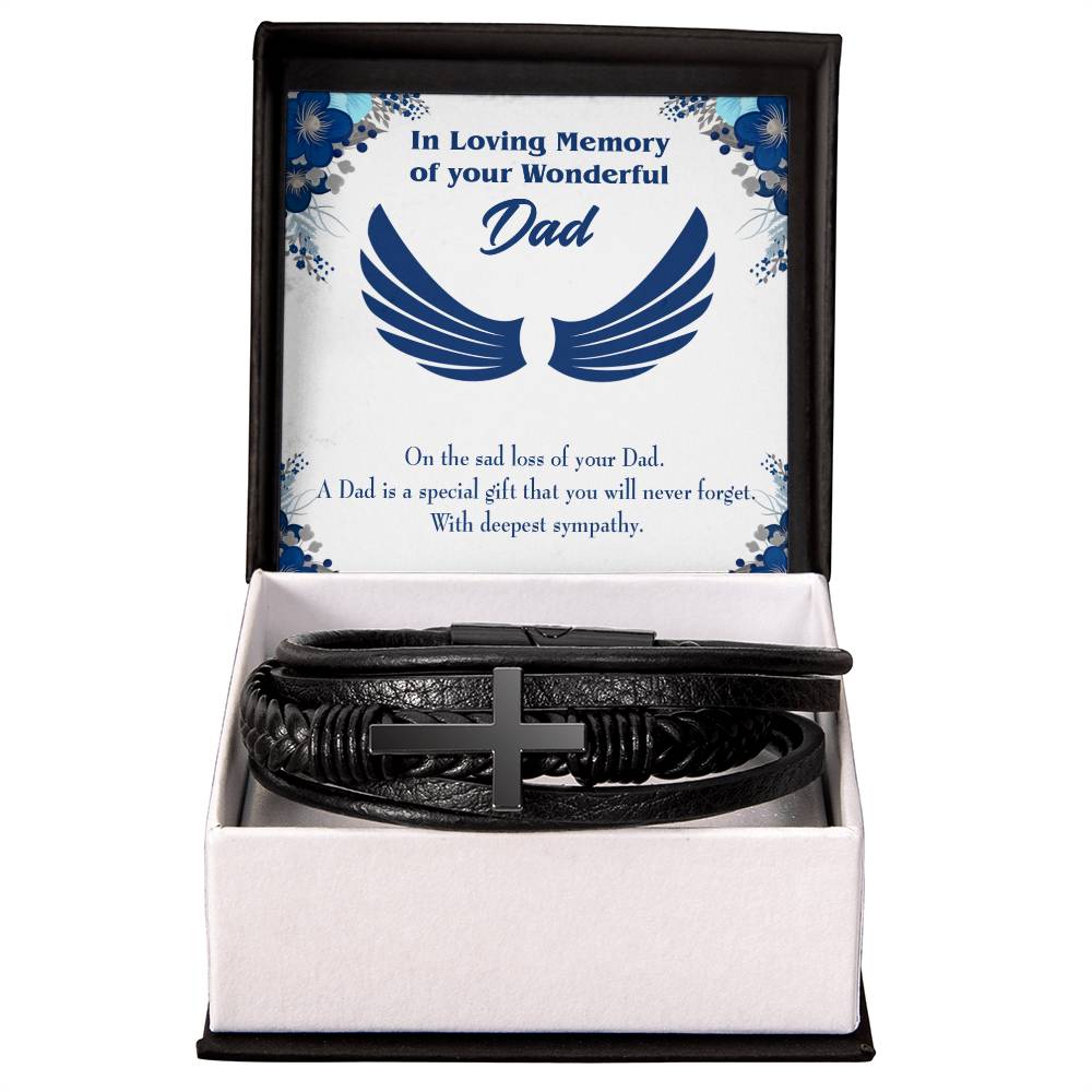 Dad is a Special Gift Men's Cross Bracelet - Vegan Leather with Stainless Steel-Express Your Love Gifts