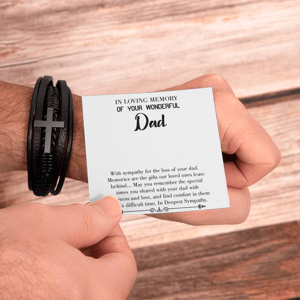 Memories are Gifts Men's Cross Bracelet - Vegan Leather with Stainless Steel-Express Your Love Gifts