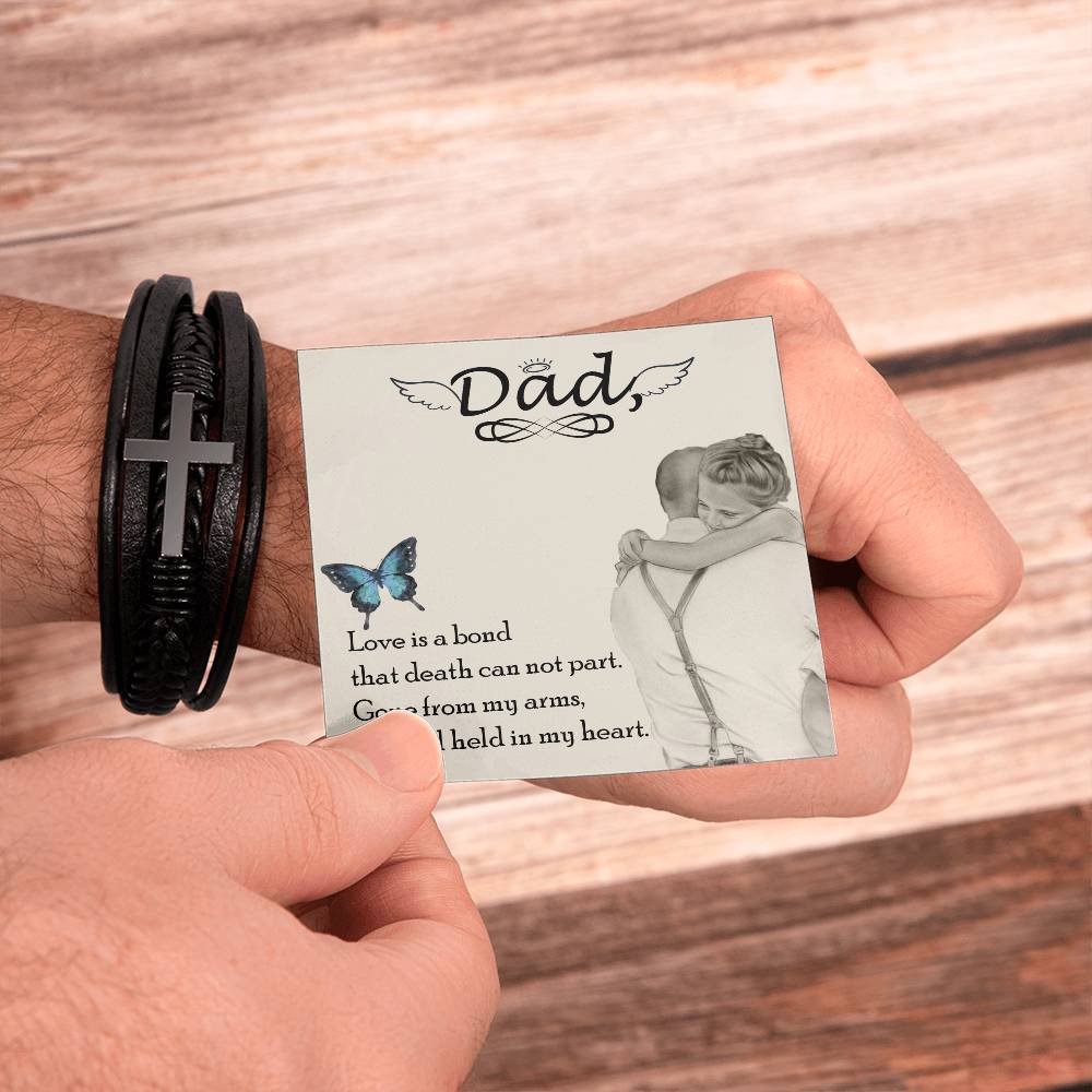Love is Bond Men's Cross Bracelet - Vegan Leather with Stainless Steel-Express Your Love Gifts