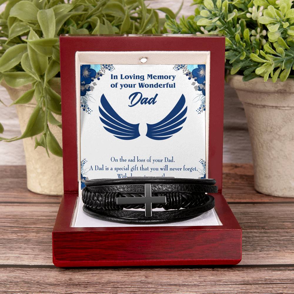 Dad is a Special Gift Men's Cross Bracelet - Vegan Leather with Stainless Steel-Express Your Love Gifts