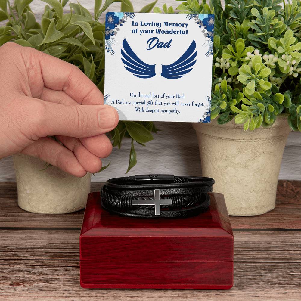 Dad is a Special Gift Men's Cross Bracelet - Vegan Leather with Stainless Steel-Express Your Love Gifts