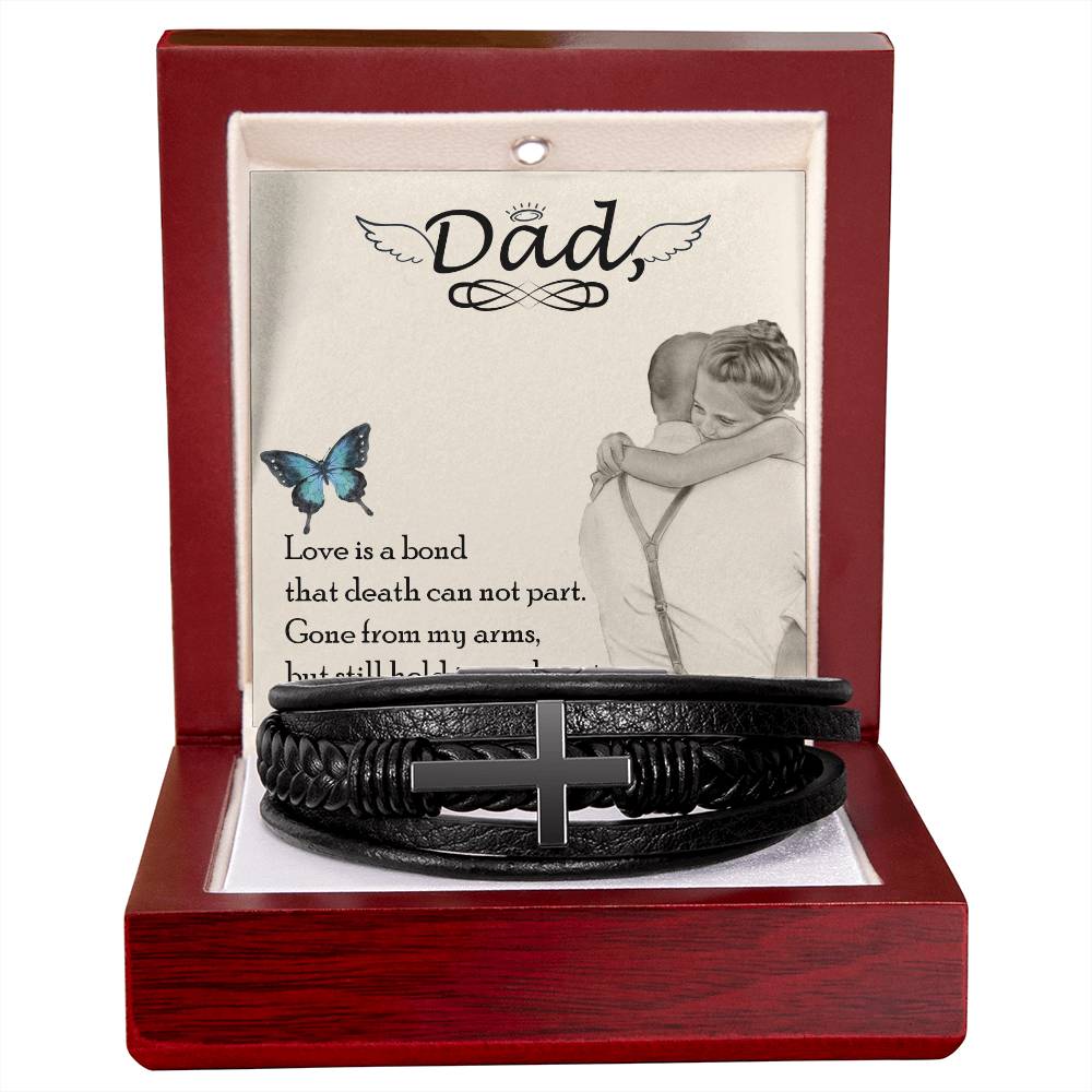 Love is Bond Men's Cross Bracelet - Vegan Leather with Stainless Steel-Express Your Love Gifts