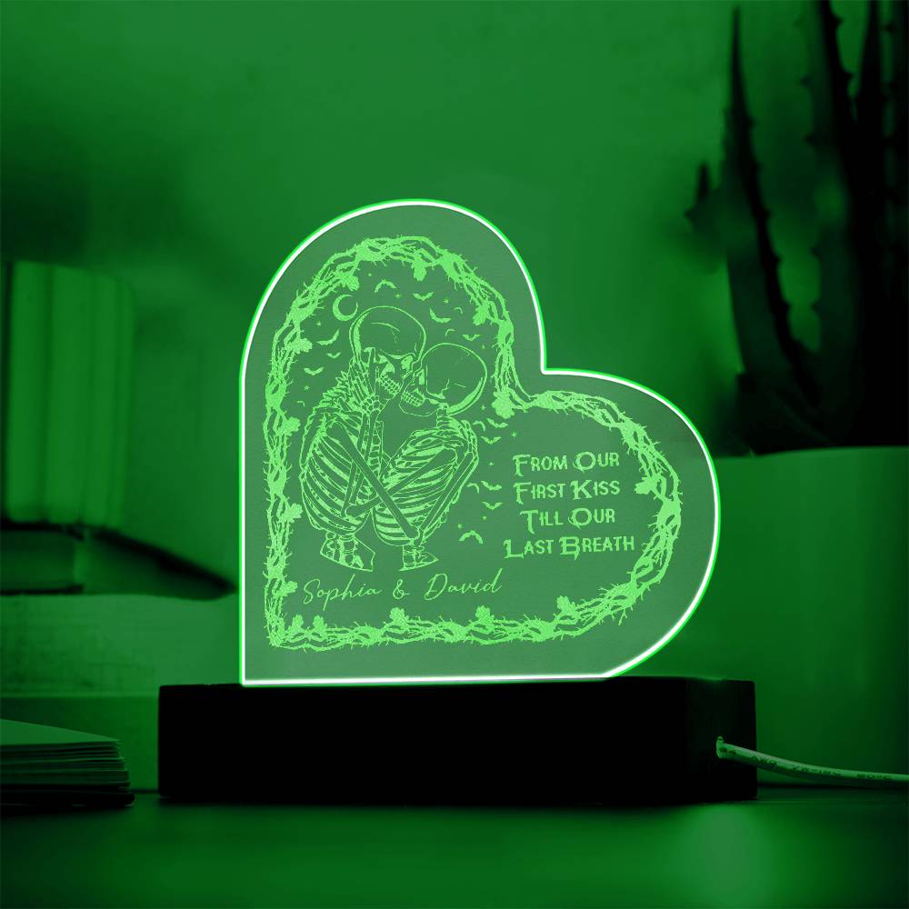 From Our First Kiss Engraved Acrylic Heart Plaque-Express Your Love Gifts