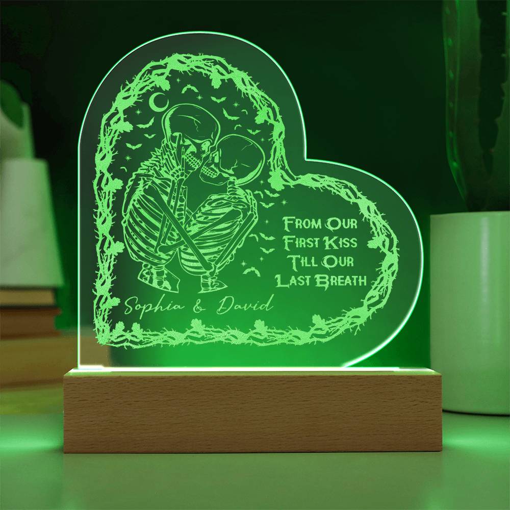 From Our First Kiss Engraved Acrylic Heart Plaque-Express Your Love Gifts