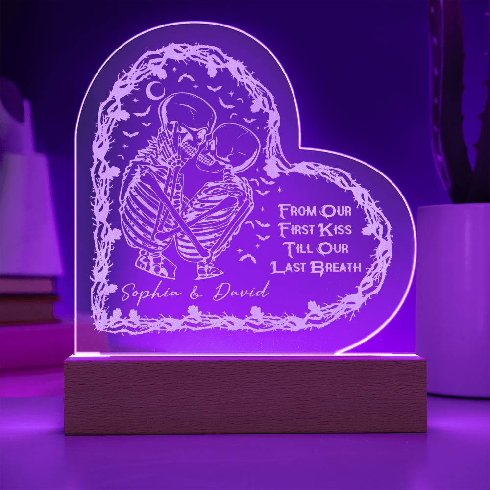 From Our First Kiss Engraved Acrylic Heart Plaque-Express Your Love Gifts