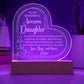 To My Wonderful Daughter Engraved Acrylic Heart Plaque-Express Your Love Gifts