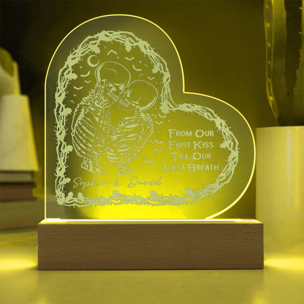 From Our First Kiss Engraved Acrylic Heart Plaque-Express Your Love Gifts