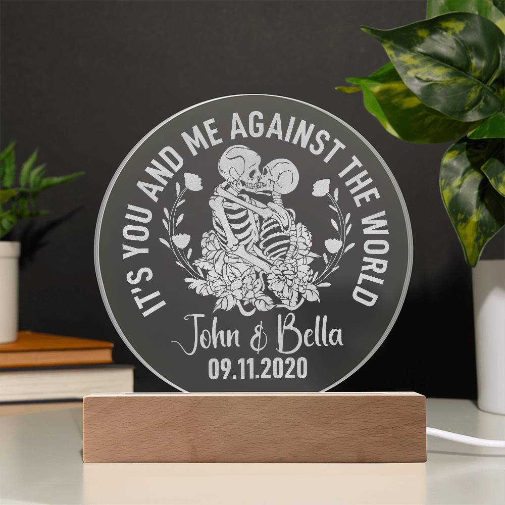 It's You and Me Engraved Acrylic Circle Plaque-Express Your Love Gifts