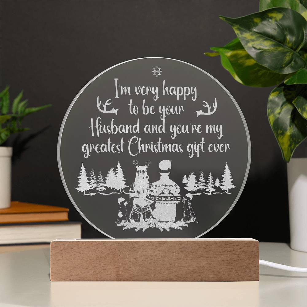 I'm Very Happy Engraved Acrylic Circle Plaque-Express Your Love Gifts