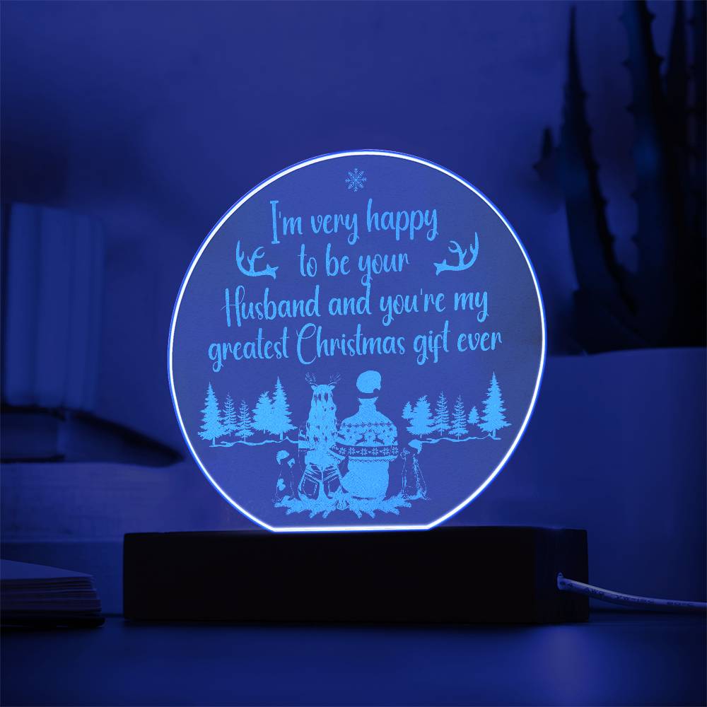I'm Very Happy Engraved Acrylic Circle Plaque-Express Your Love Gifts