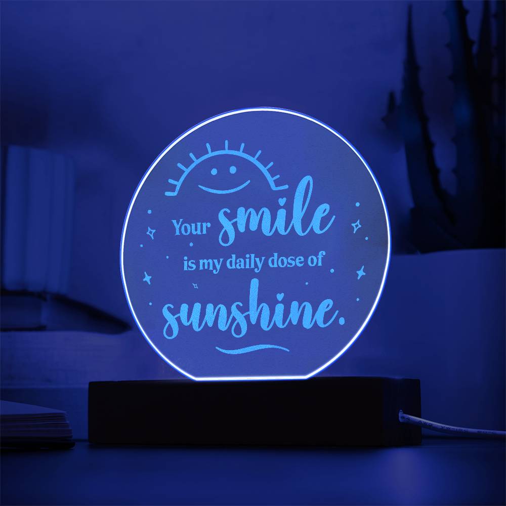 Smile is My Daily Dose Engraved Acrylic Circle Plaque-Express Your Love Gifts
