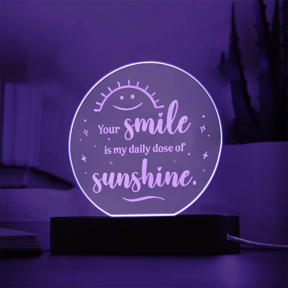 Smile is My Daily Dose Engraved Acrylic Circle Plaque-Express Your Love Gifts