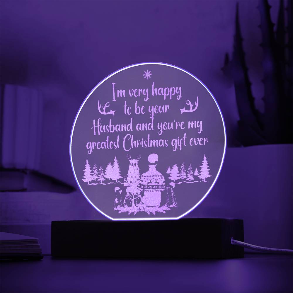 I'm Very Happy Engraved Acrylic Circle Plaque-Express Your Love Gifts