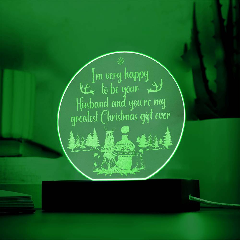 I'm Very Happy Engraved Acrylic Circle Plaque-Express Your Love Gifts