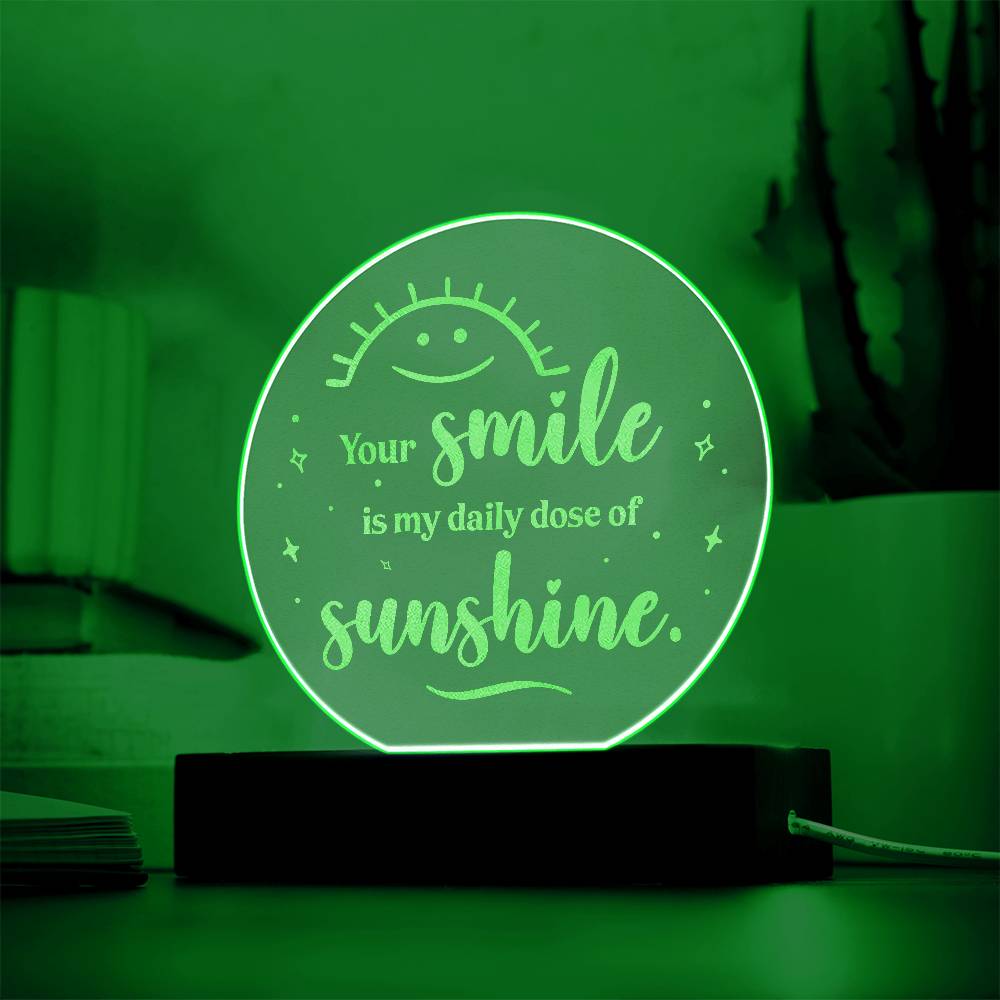 Smile is My Daily Dose Engraved Acrylic Circle Plaque-Express Your Love Gifts