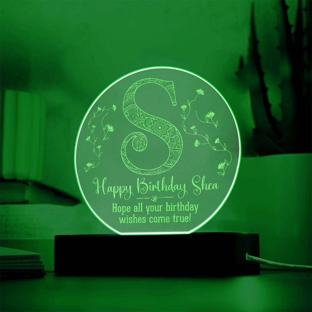 Happy Birthday Engraved Acrylic Circle Plaque-Express Your Love Gifts