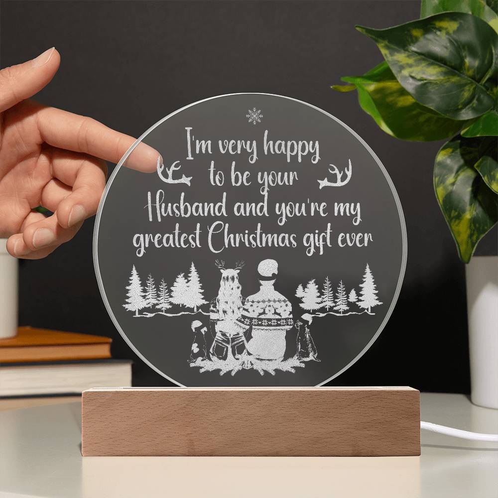 I'm Very Happy Engraved Acrylic Circle Plaque-Express Your Love Gifts