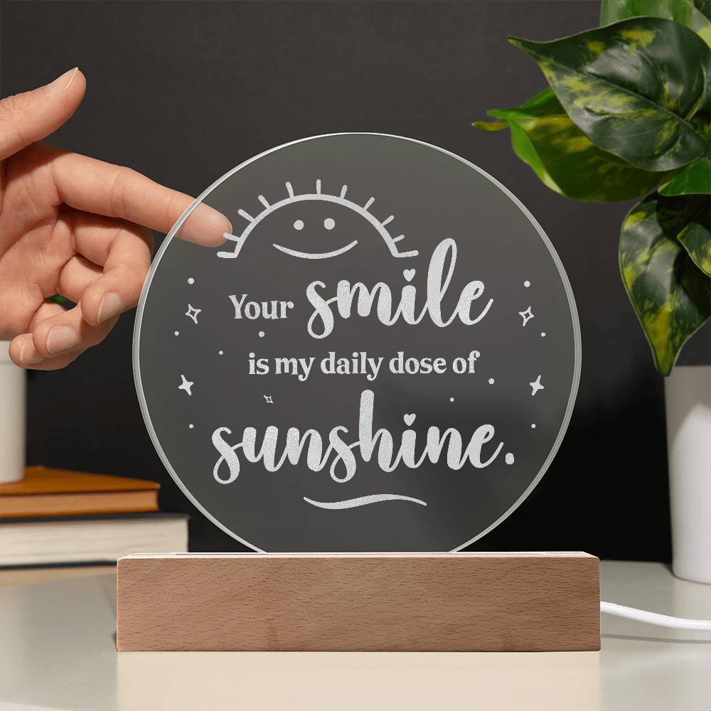 Smile is My Daily Dose Engraved Acrylic Circle Plaque-Express Your Love Gifts