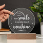 Smile is My Daily Dose Engraved Acrylic Circle Plaque-Express Your Love Gifts