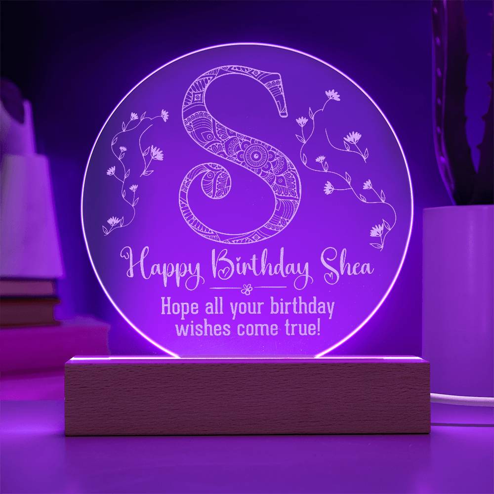 Happy Birthday Engraved Acrylic Circle Plaque-Express Your Love Gifts