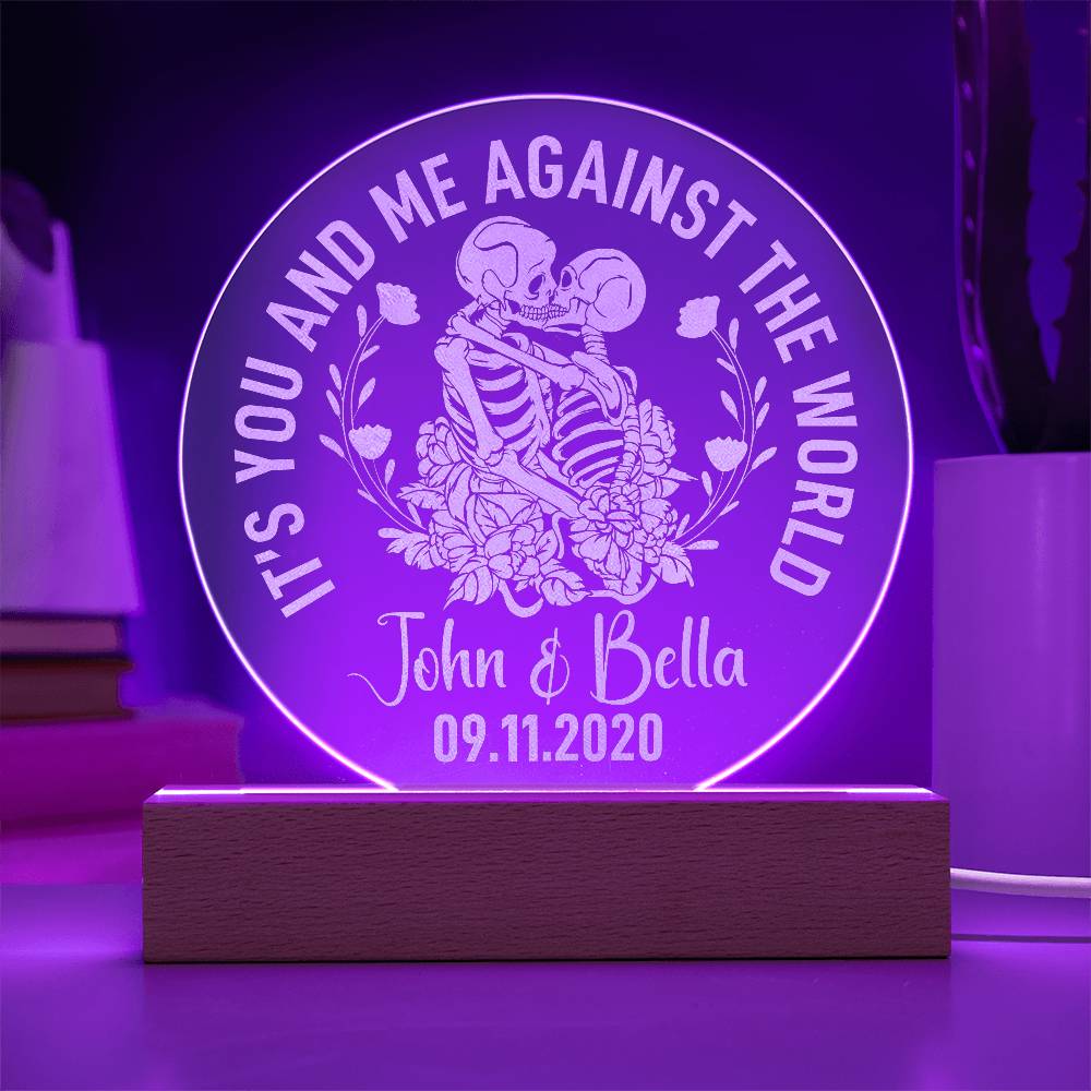 It's You and Me Engraved Acrylic Circle Plaque-Express Your Love Gifts