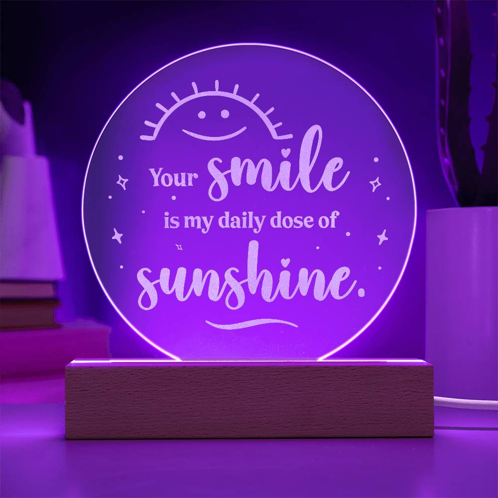 Smile is My Daily Dose Engraved Acrylic Circle Plaque-Express Your Love Gifts