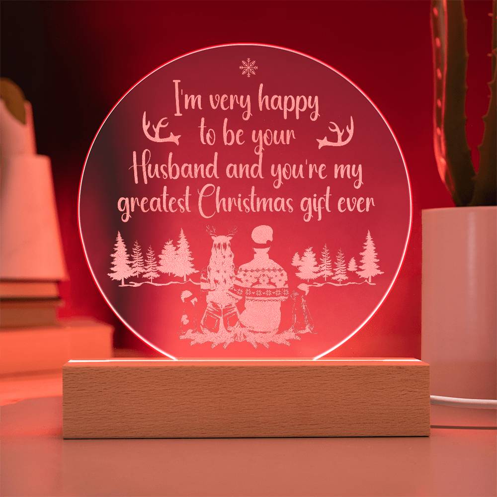 I'm Very Happy Engraved Acrylic Circle Plaque-Express Your Love Gifts