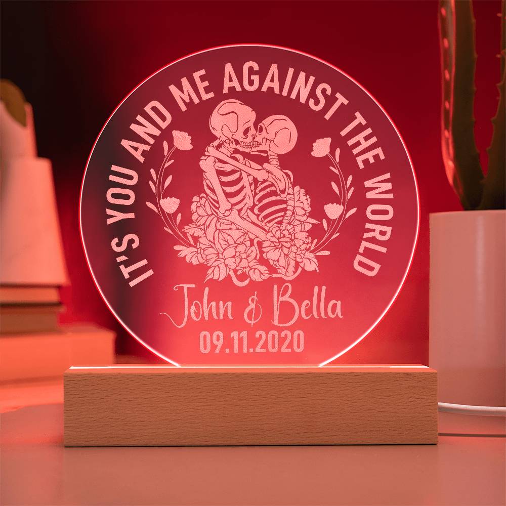 It's You and Me Engraved Acrylic Circle Plaque-Express Your Love Gifts