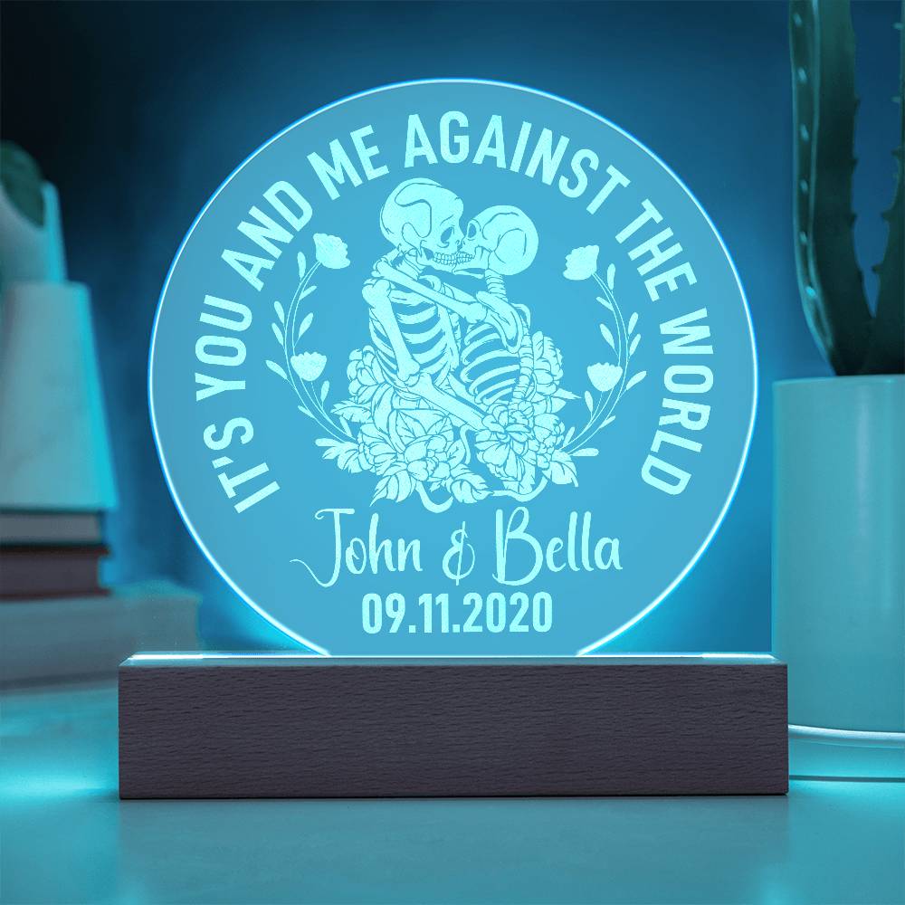 It's You and Me Engraved Acrylic Circle Plaque-Express Your Love Gifts