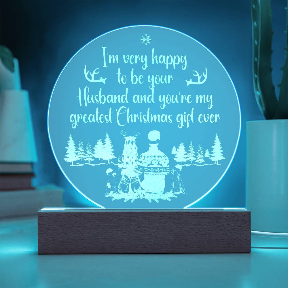 I'm Very Happy Engraved Acrylic Circle Plaque-Express Your Love Gifts