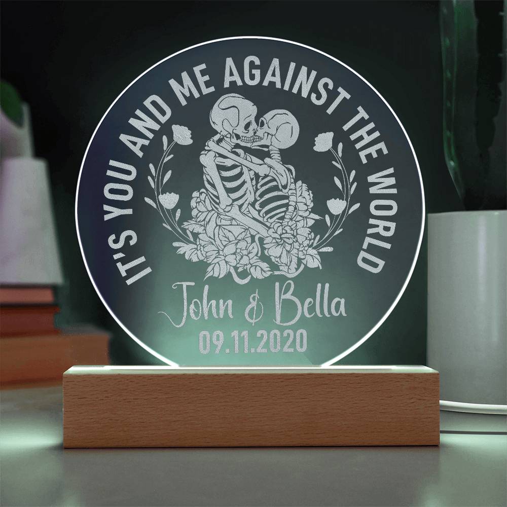 It's You and Me Engraved Acrylic Circle Plaque-Express Your Love Gifts