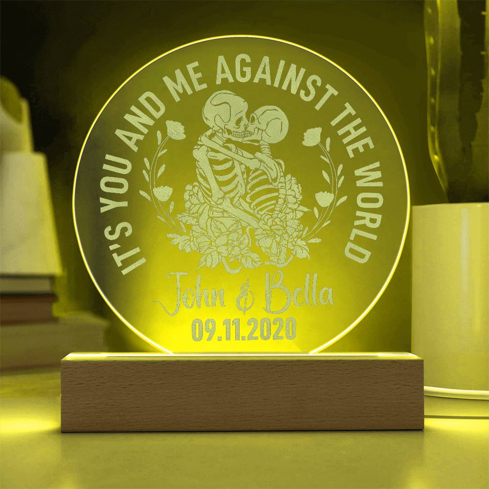 It's You and Me Engraved Acrylic Circle Plaque-Express Your Love Gifts