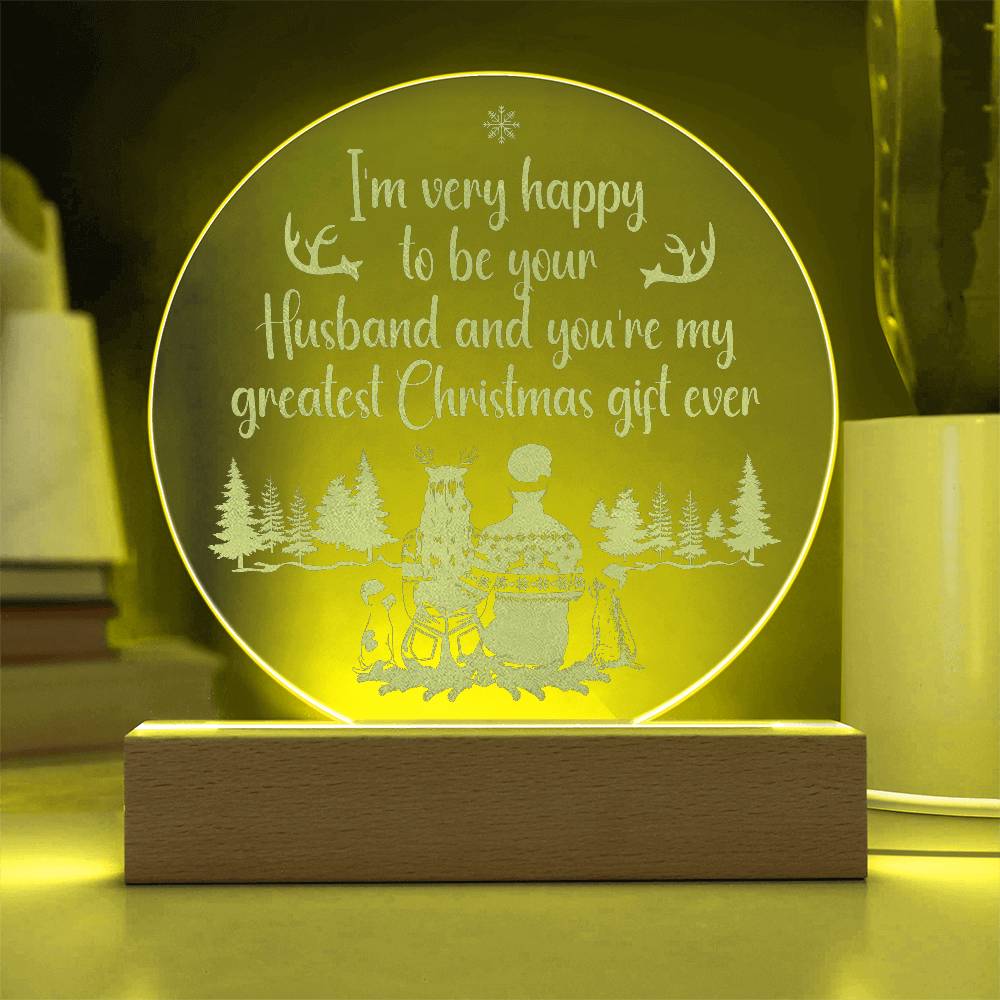 I'm Very Happy Engraved Acrylic Circle Plaque-Express Your Love Gifts