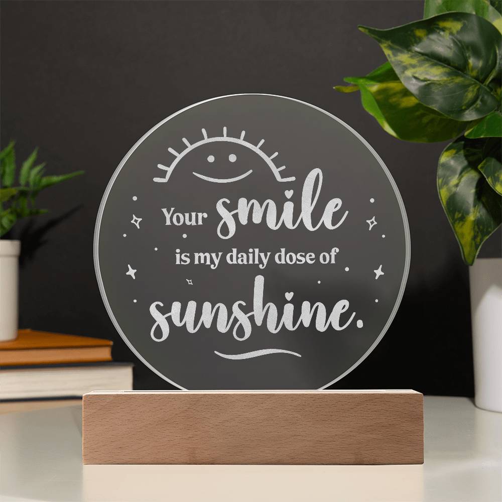 Smile is My Daily Dose Engraved Acrylic Circle Plaque-Express Your Love Gifts