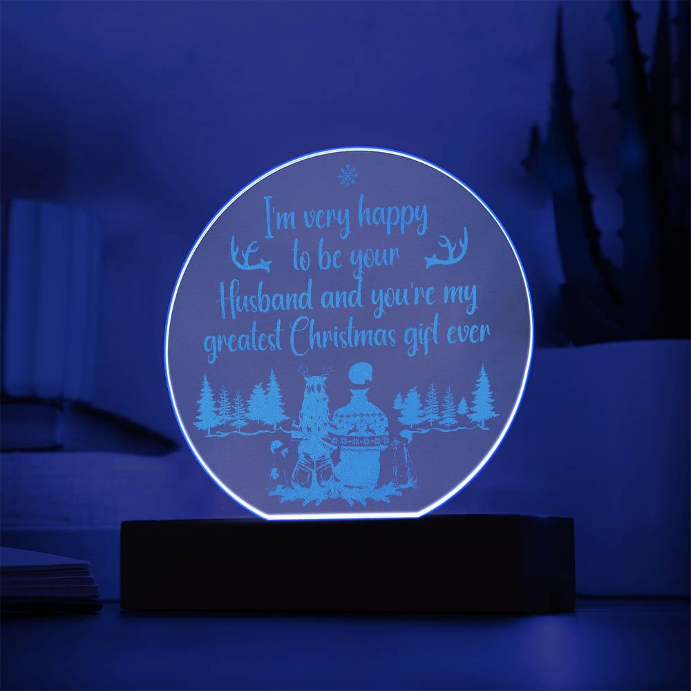 I'm Very Happy Engraved Acrylic Circle Plaque-Express Your Love Gifts