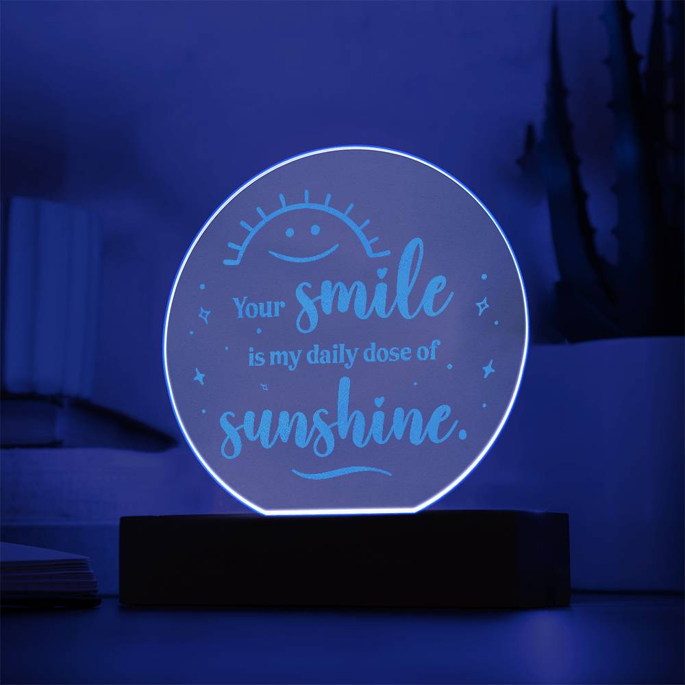 Smile is My Daily Dose Engraved Acrylic Circle Plaque-Express Your Love Gifts