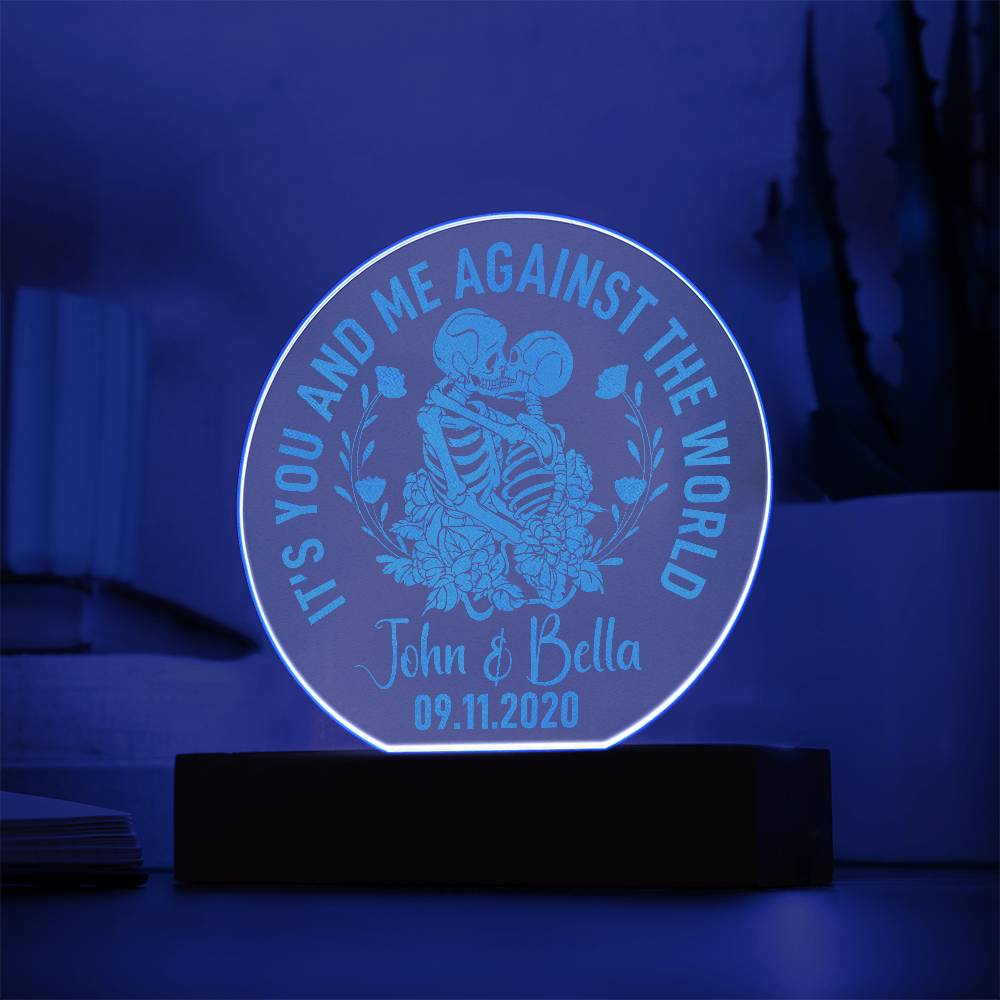 It's You and Me Engraved Acrylic Circle Plaque-Express Your Love Gifts
