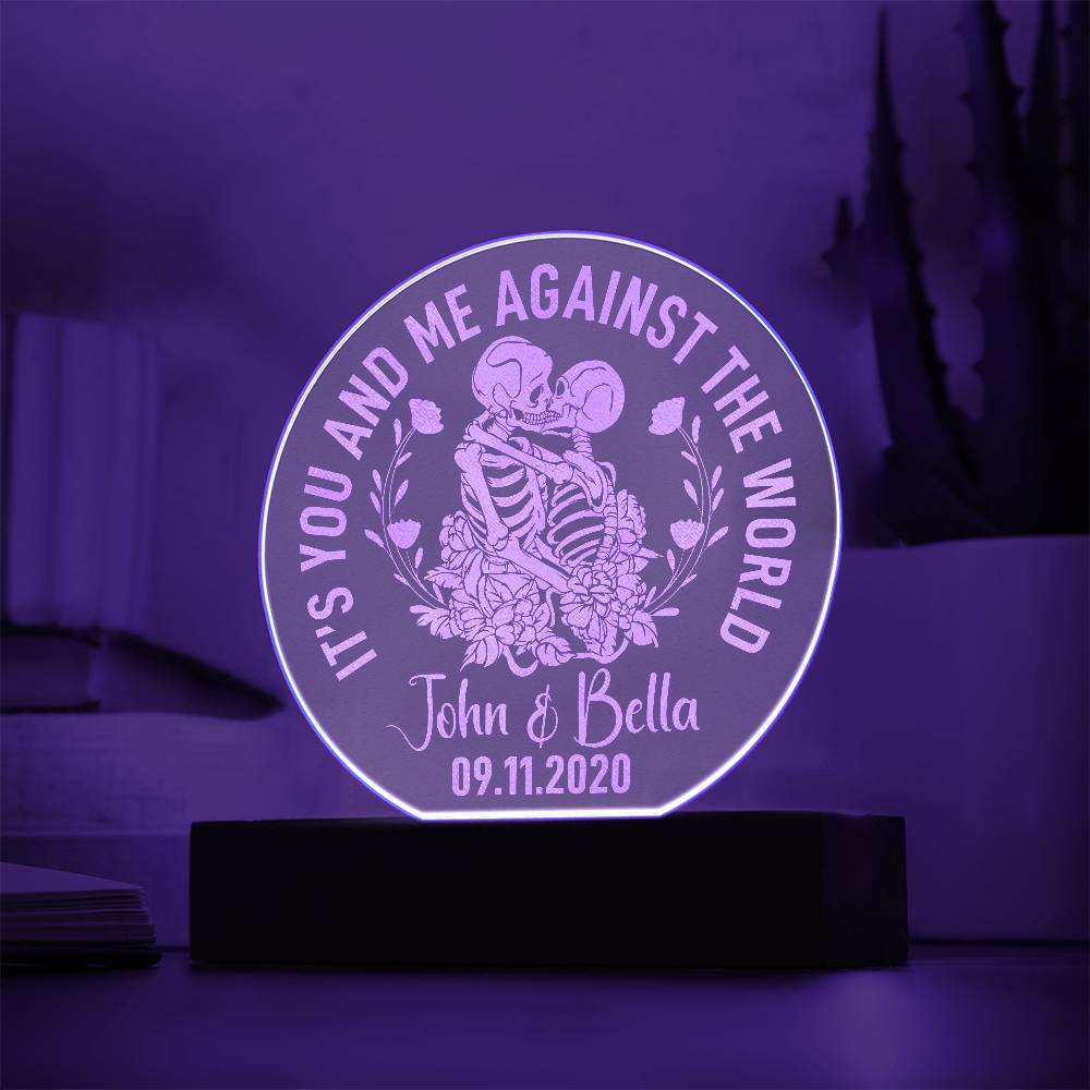 It's You and Me Engraved Acrylic Circle Plaque-Express Your Love Gifts
