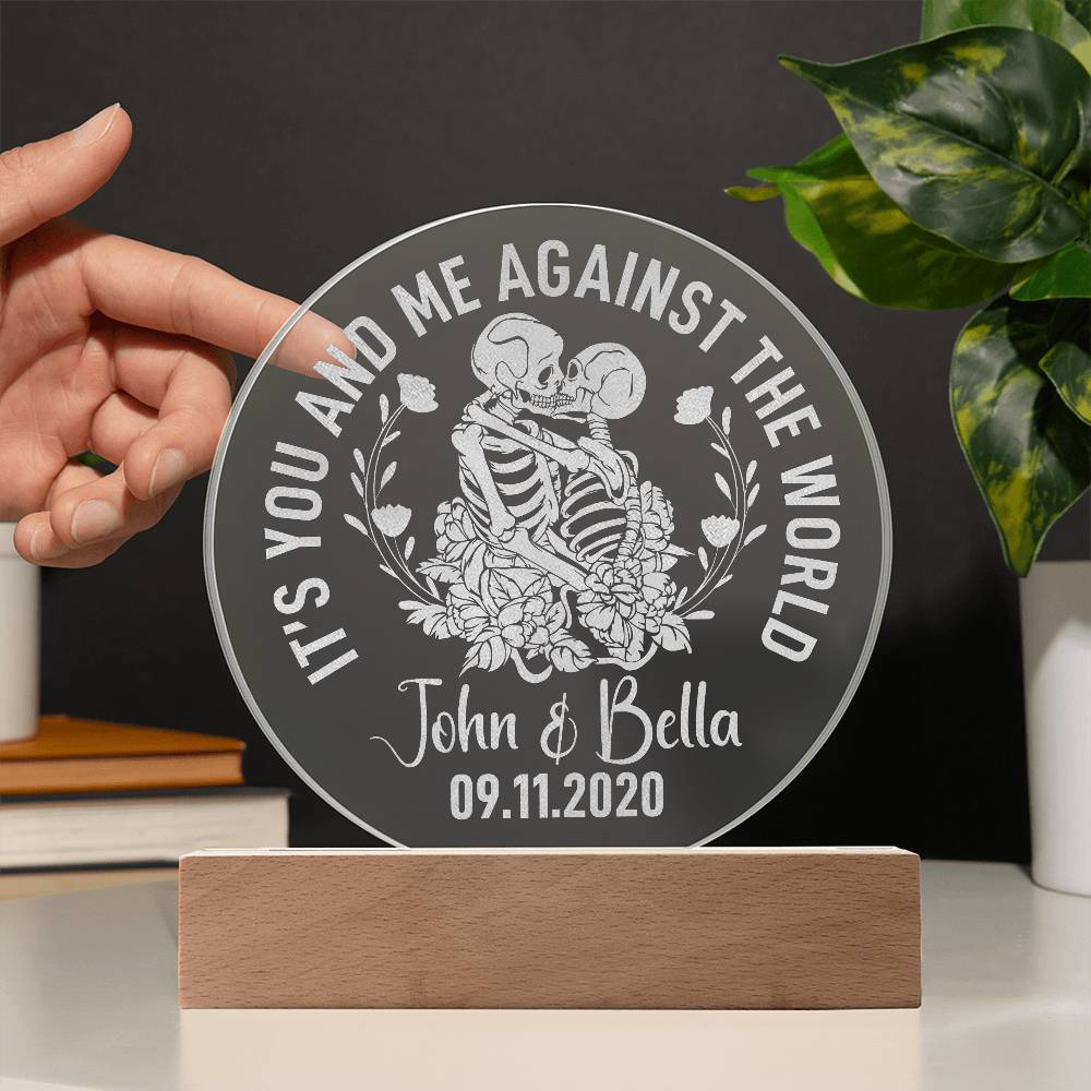It's You and Me Engraved Acrylic Circle Plaque-Express Your Love Gifts