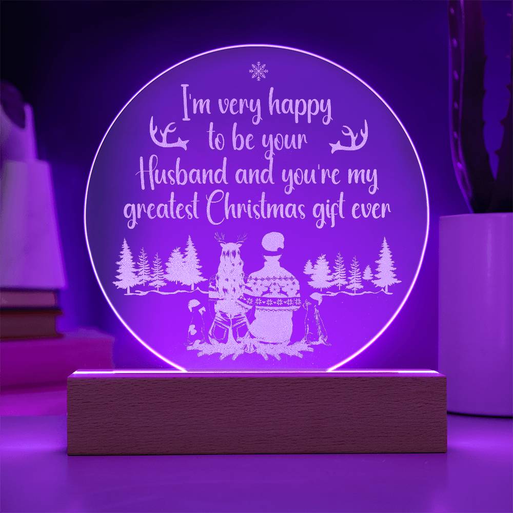 I'm Very Happy Engraved Acrylic Circle Plaque-Express Your Love Gifts