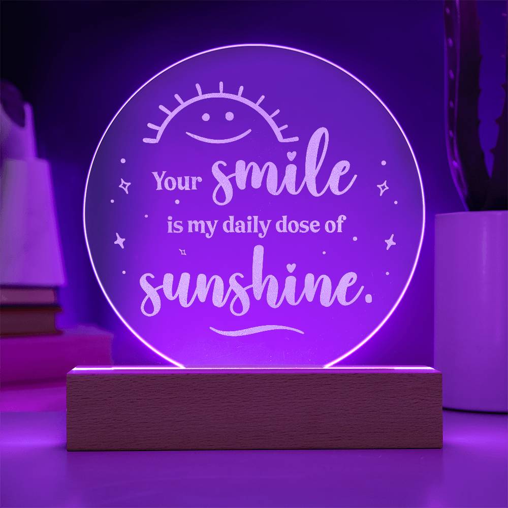 Smile is My Daily Dose Engraved Acrylic Circle Plaque-Express Your Love Gifts