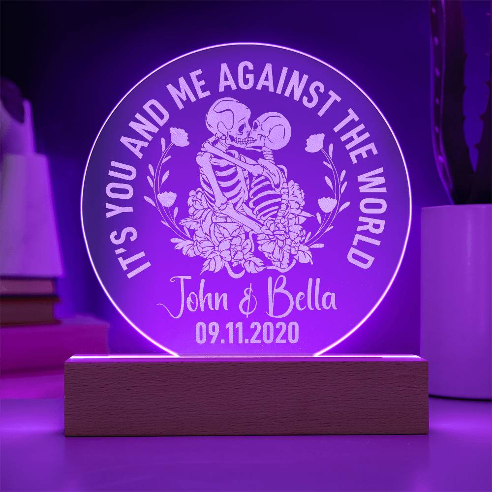 It's You and Me Engraved Acrylic Circle Plaque-Express Your Love Gifts