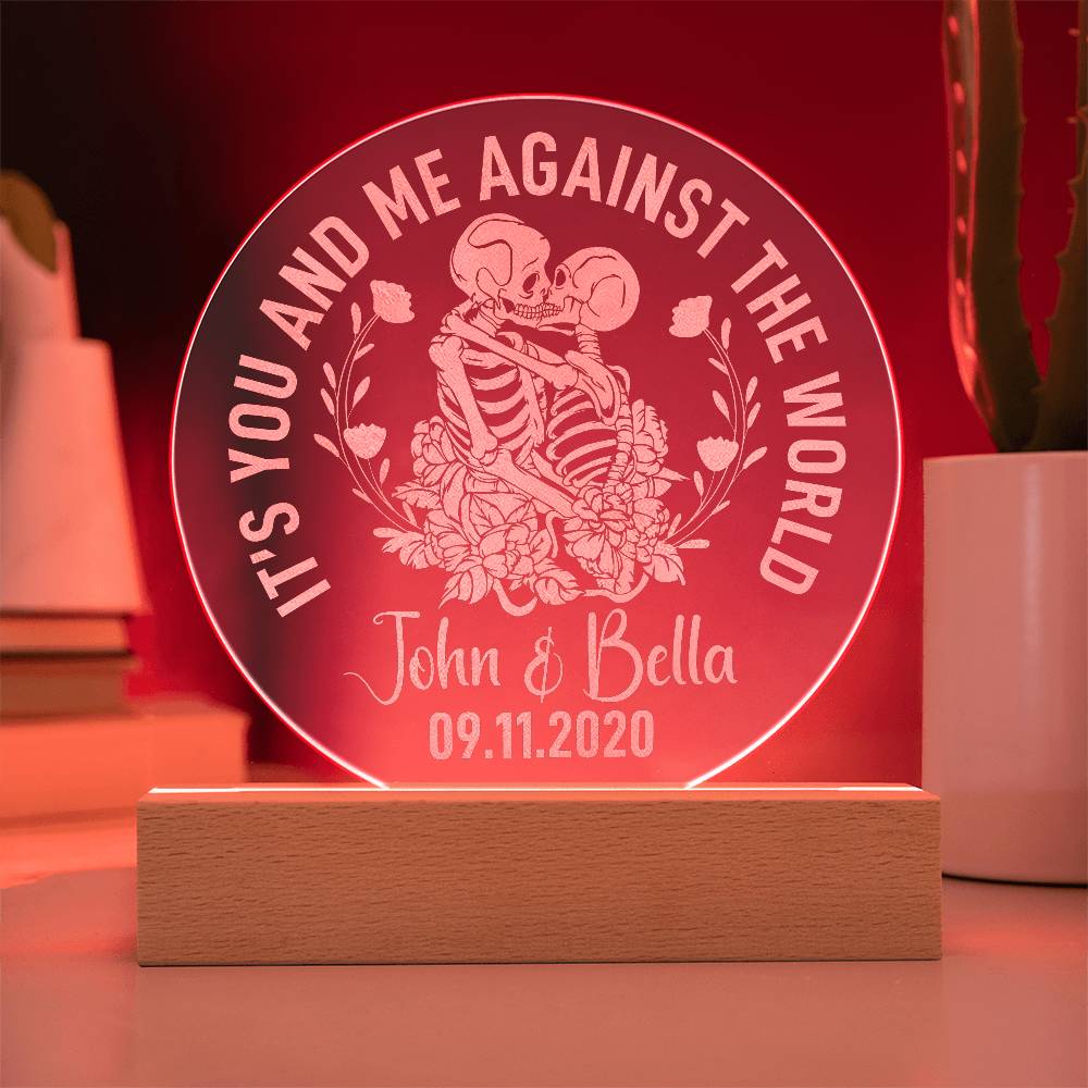 It's You and Me Engraved Acrylic Circle Plaque-Express Your Love Gifts
