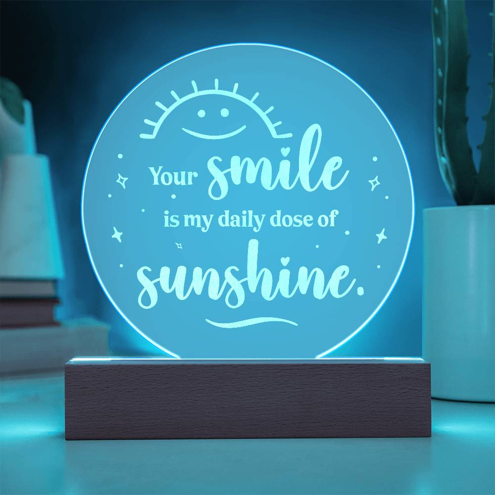 Smile is My Daily Dose Engraved Acrylic Circle Plaque-Express Your Love Gifts